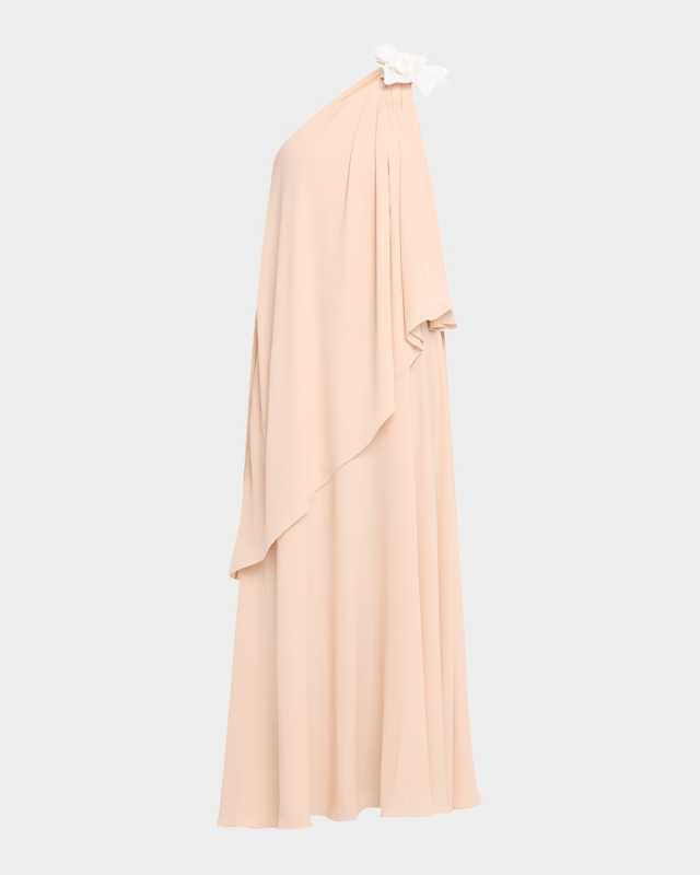 Solena One-Shoulder Georgette Gown